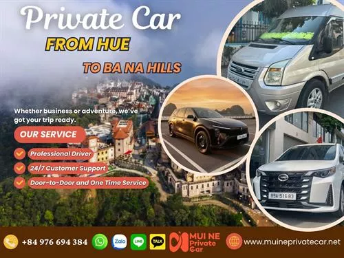Private Car From Hue To Ba Na Hills